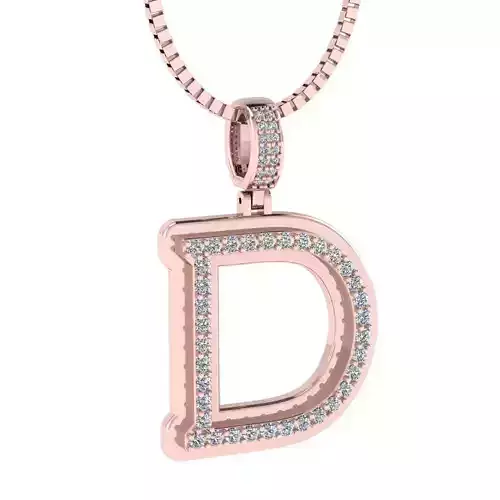 Alphabet Luxury pendant D 3D print model