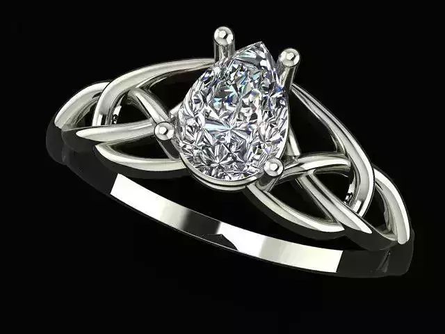 Braided Pear Stone Ring