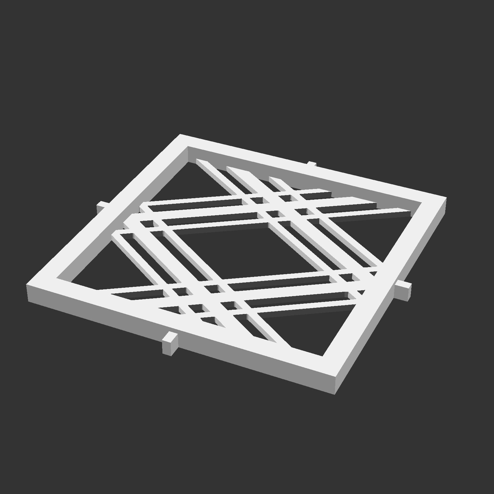 Kumiko Japanese Shoji Lantern - Komochi-bishi 3D print model_14