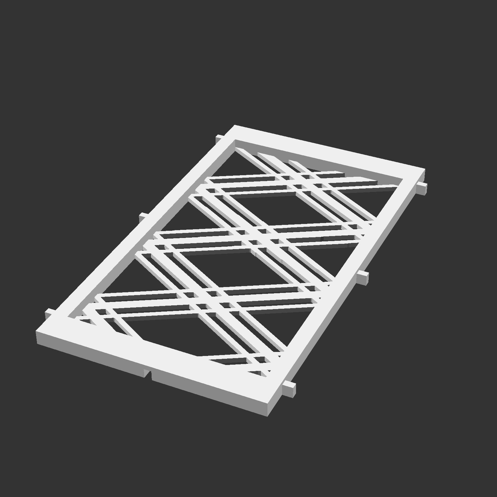 Kumiko Japanese Shoji Lantern - Komochi-bishi 3D print model_12