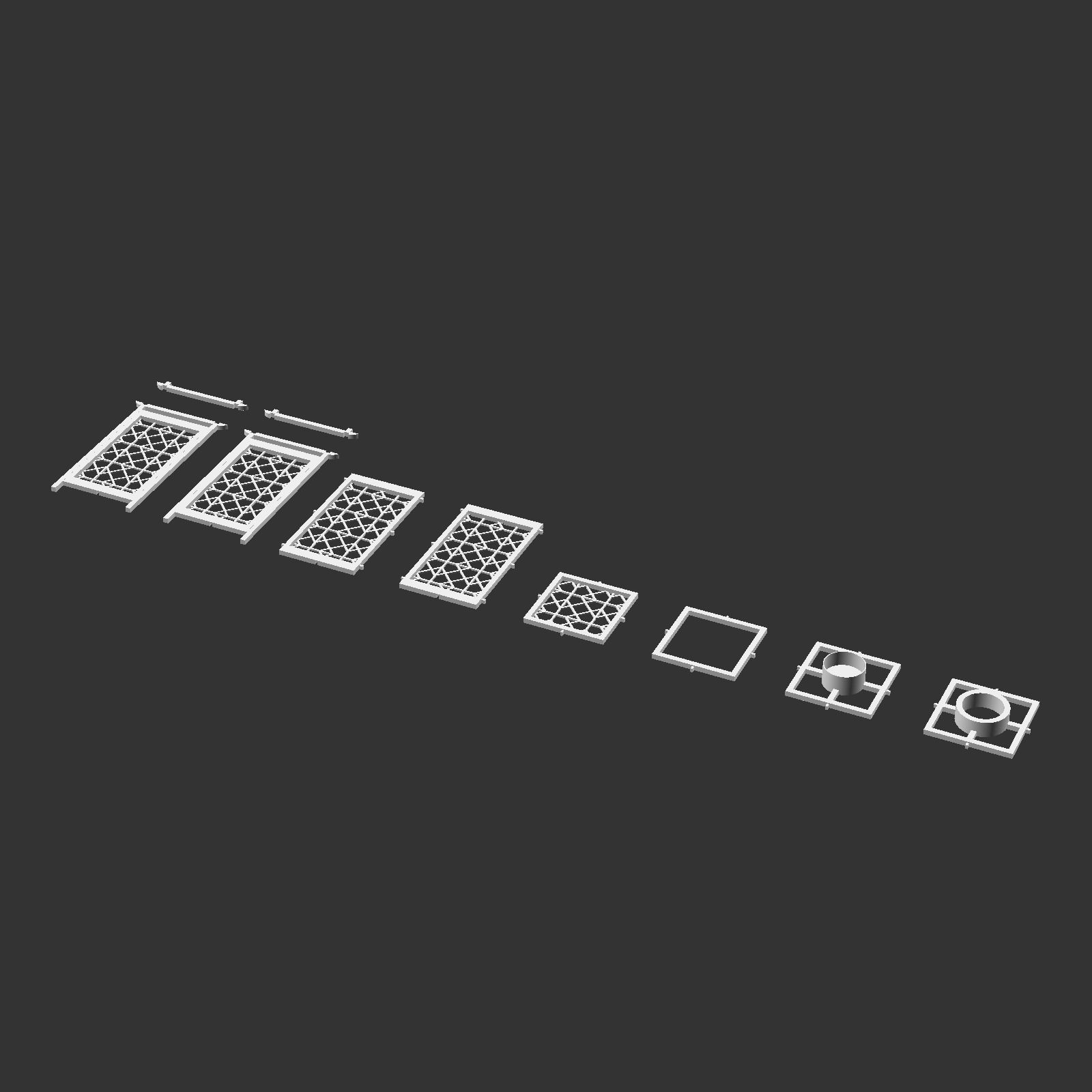 Kumiko Japanese Shoji Lantern - Masu-tsunagi 3D print model_5