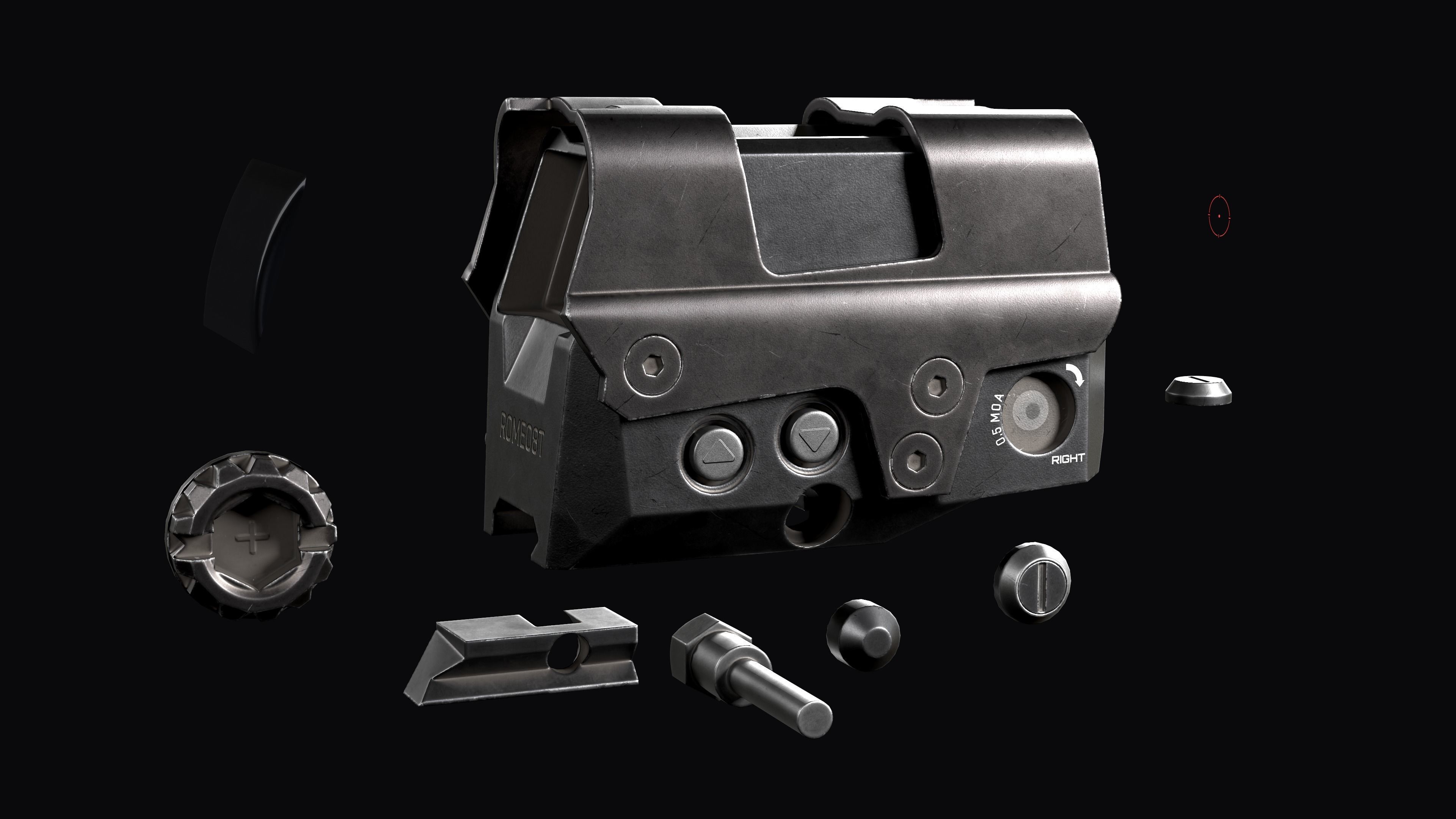 Red Dot Sight SIG SAUER ROMEO8T Low-poly 3D model_14