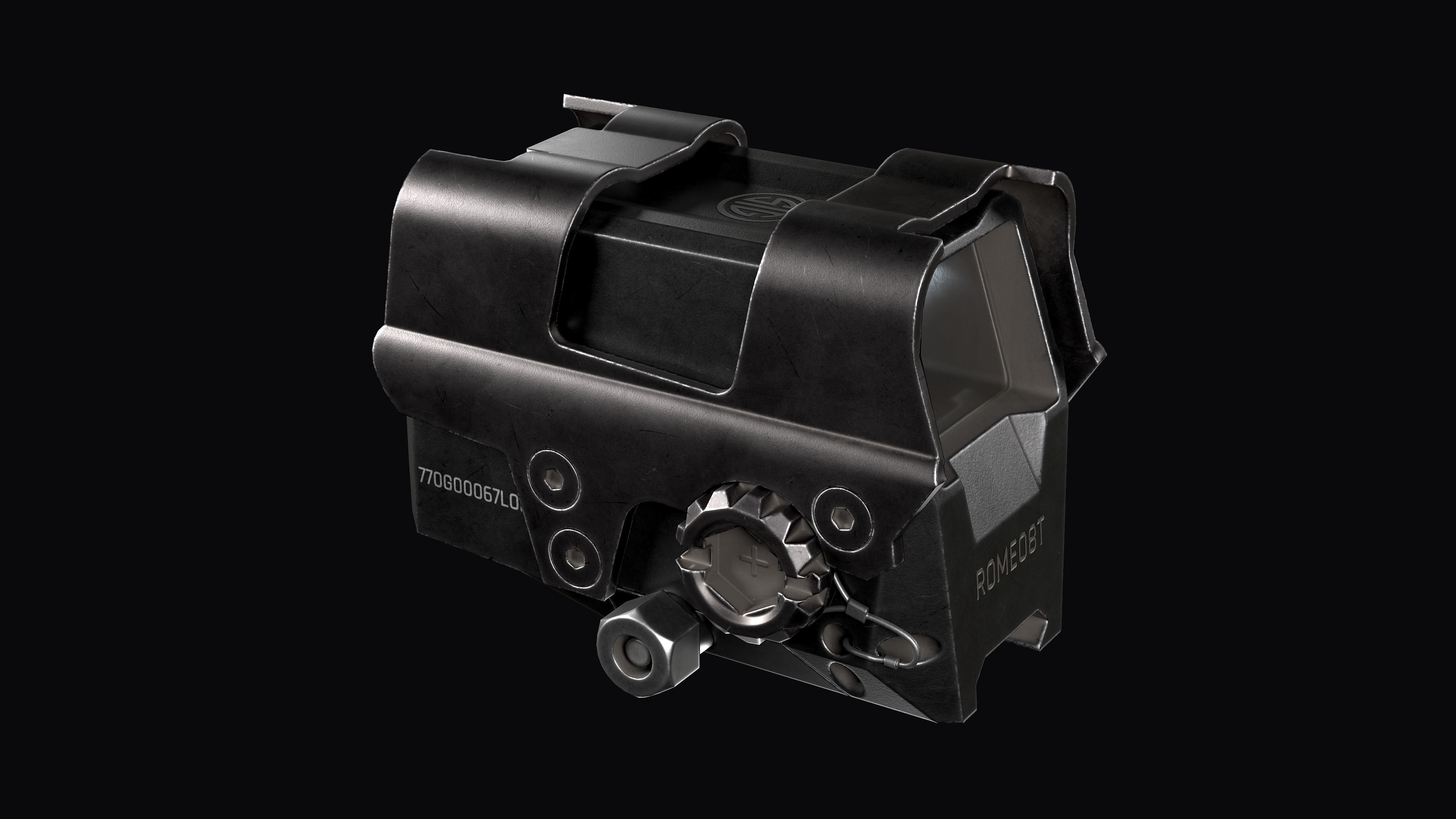 Red Dot Sight SIG SAUER ROMEO8T Low-poly 3D model_10