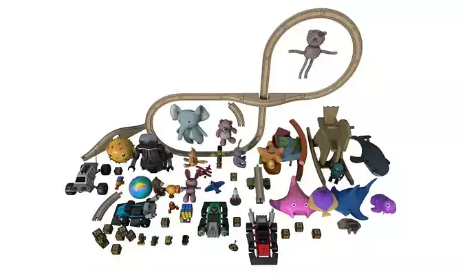 Toys Props Pack Low-poly 3D model