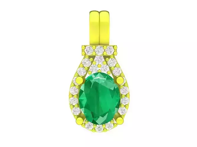 A5054 Vietnamese Oval Diamond Women Pendant 3D Print