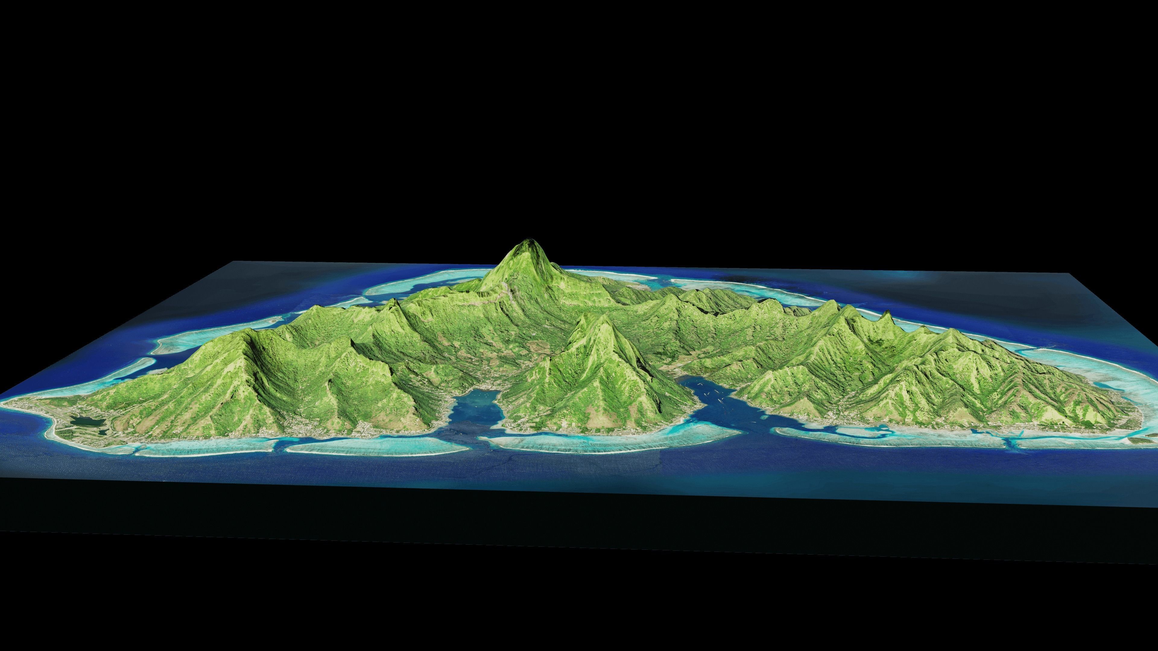Moorea Island 3D Model Volcanic island 3D model_2