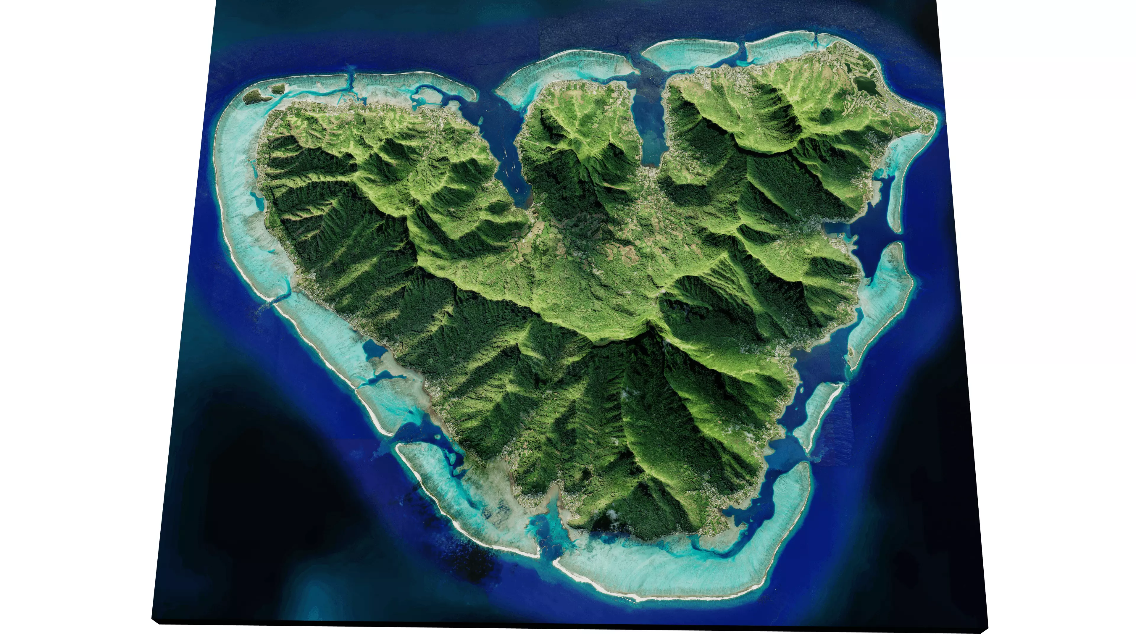 Moorea Island 3D Model Volcanic island 3D model_0
