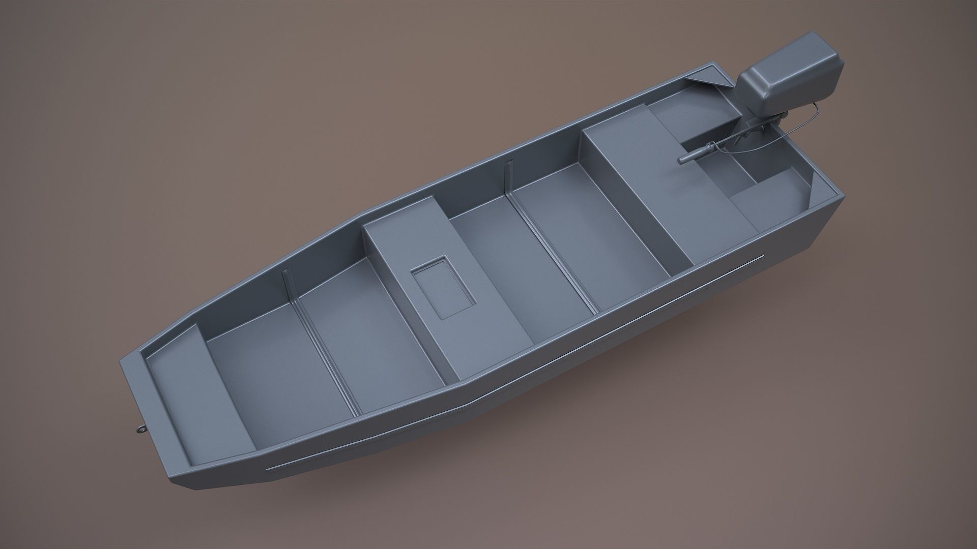 Fishing Boat Tracker Topper 15 Jon Boat Low-poly 3D model_17