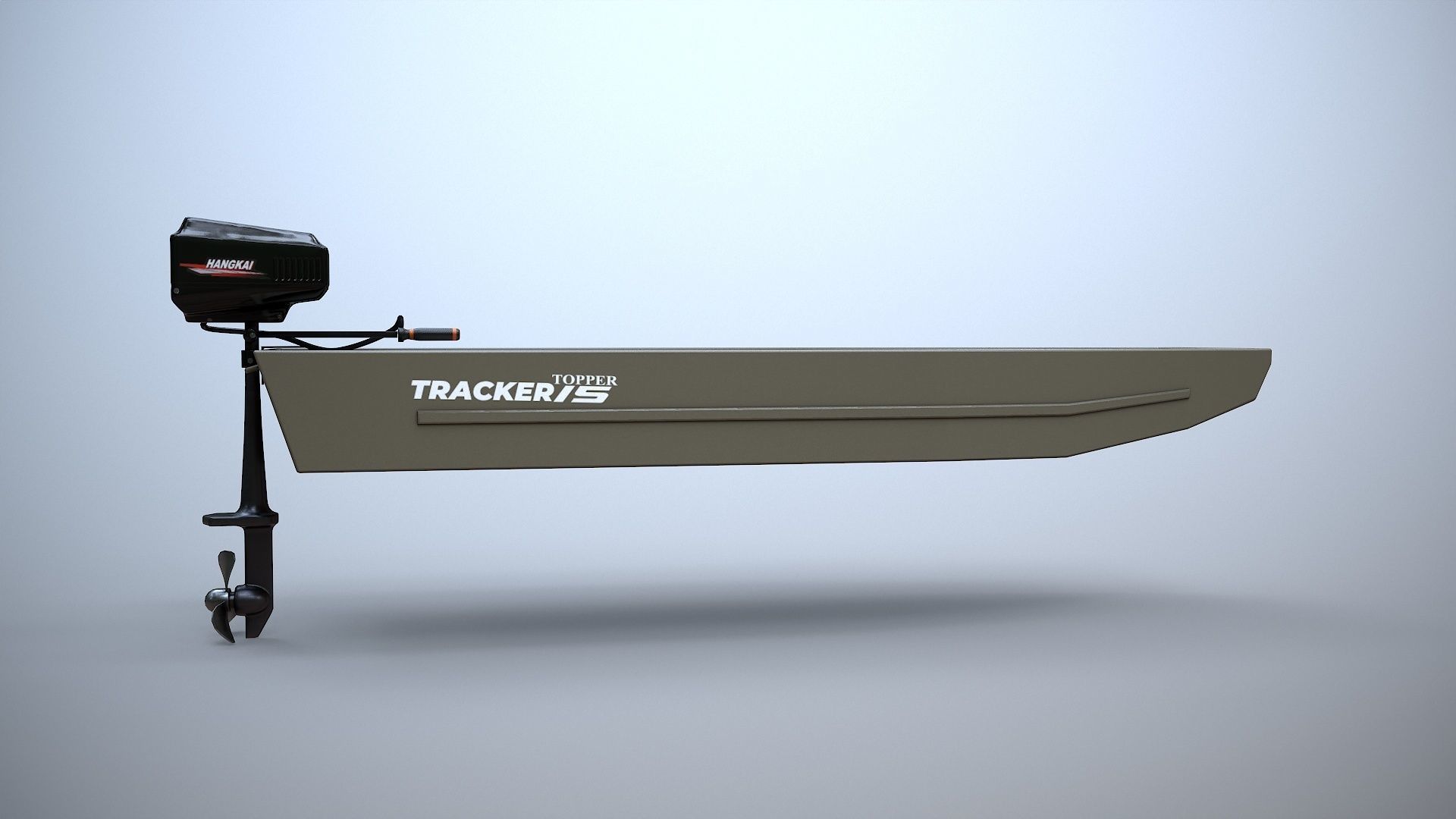 Fishing Boat Tracker Topper 15 Jon Boat Low-poly 3D model_6