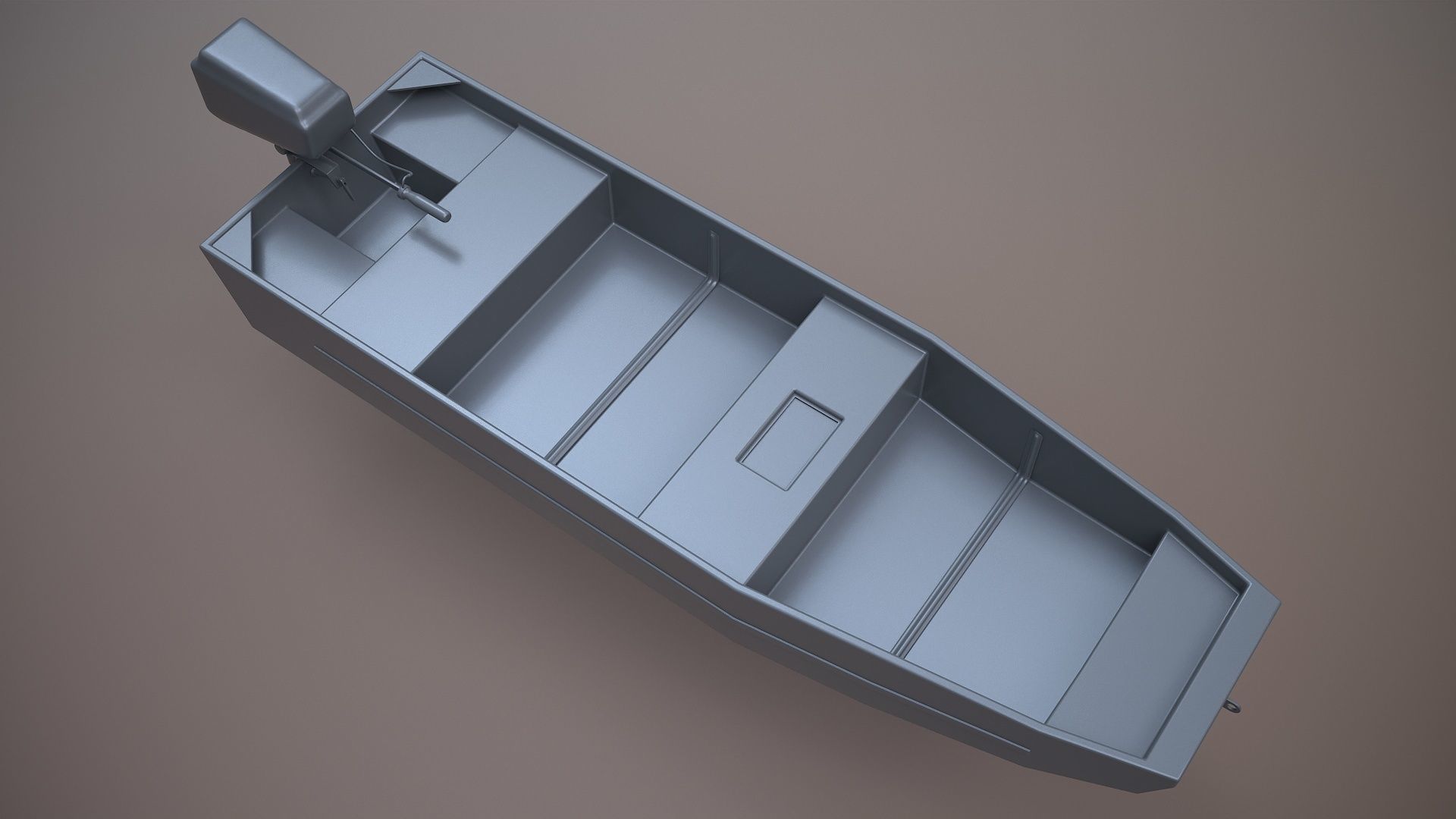 Fishing Boat Tracker Topper 15 Jon Boat Low-poly 3D model_18