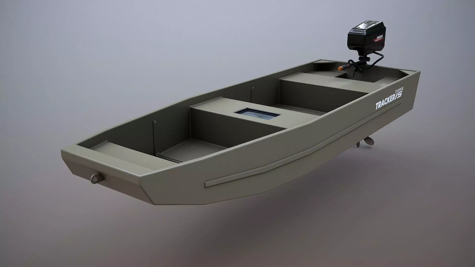 Fishing Boat Tracker Topper 15 Jon Boat Low-poly 3D model_0