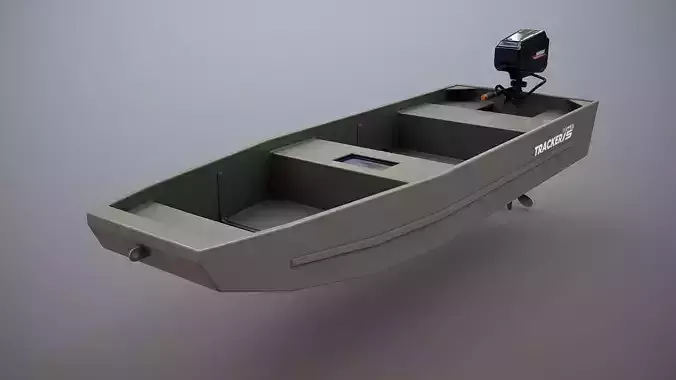 Fishing Boat Tracker Topper 15 Jon Boat Low-poly 3D model