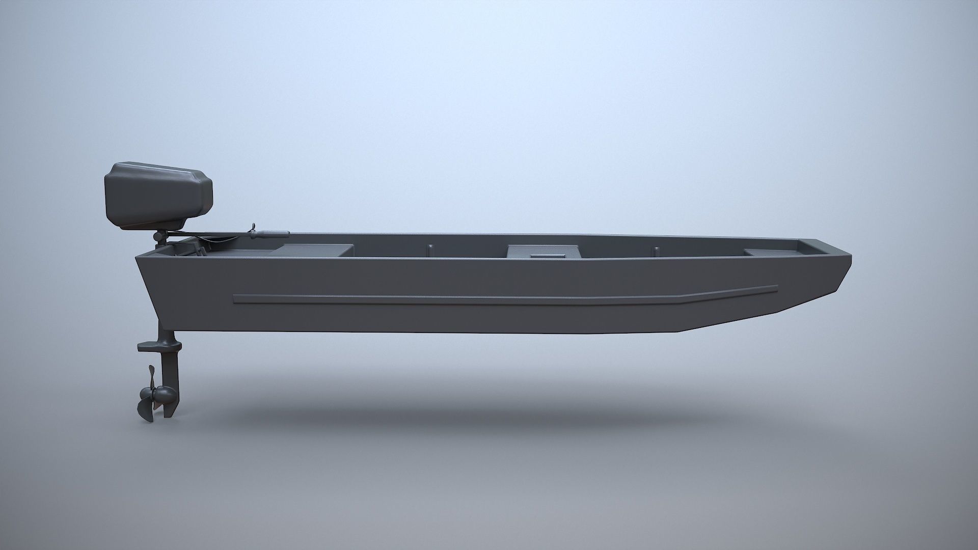 Fishing Boat Tracker Topper 15 Jon Boat Low-poly 3D model_19