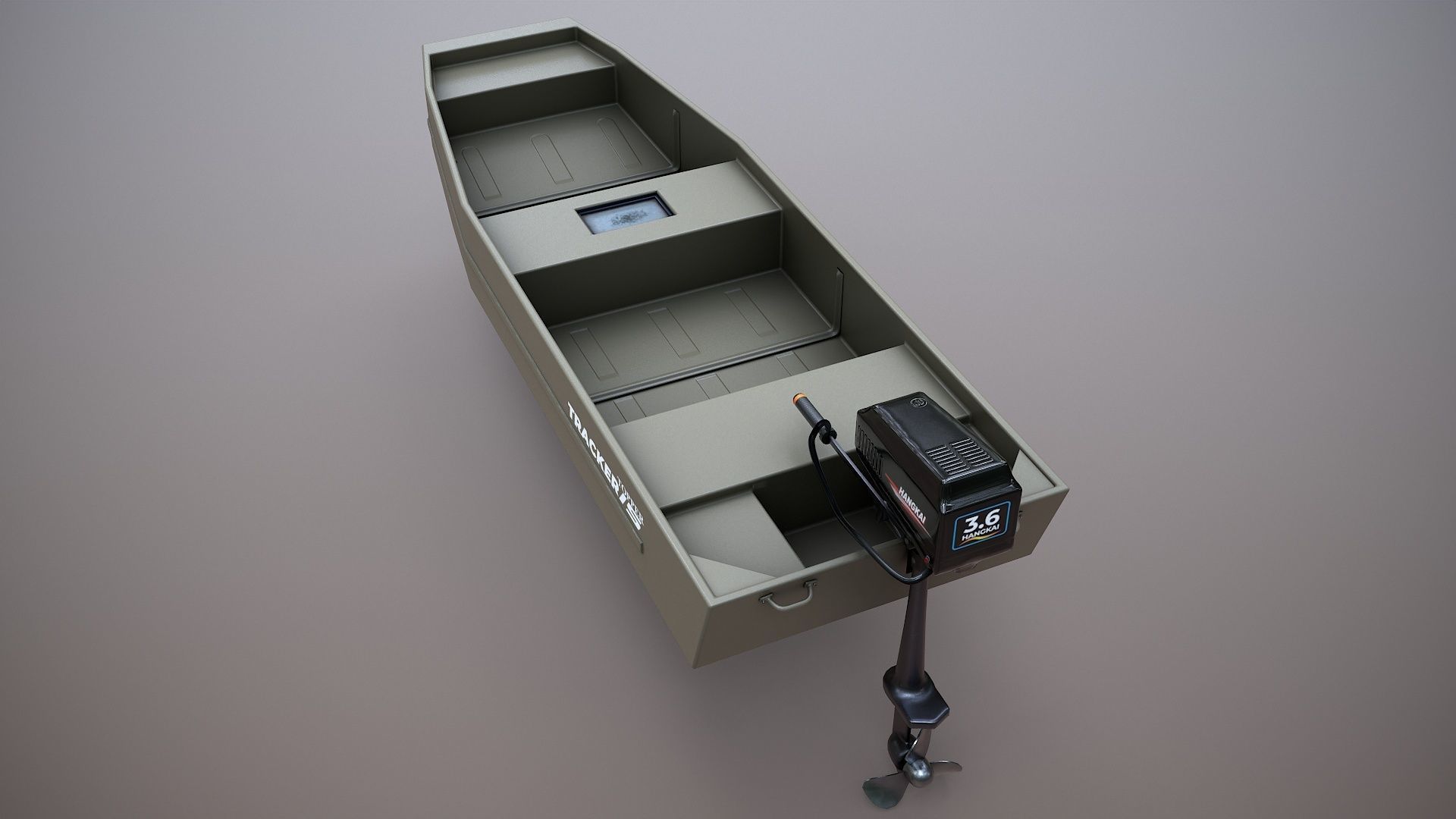 Fishing Boat Tracker Topper 15 Jon Boat Low-poly 3D model_13