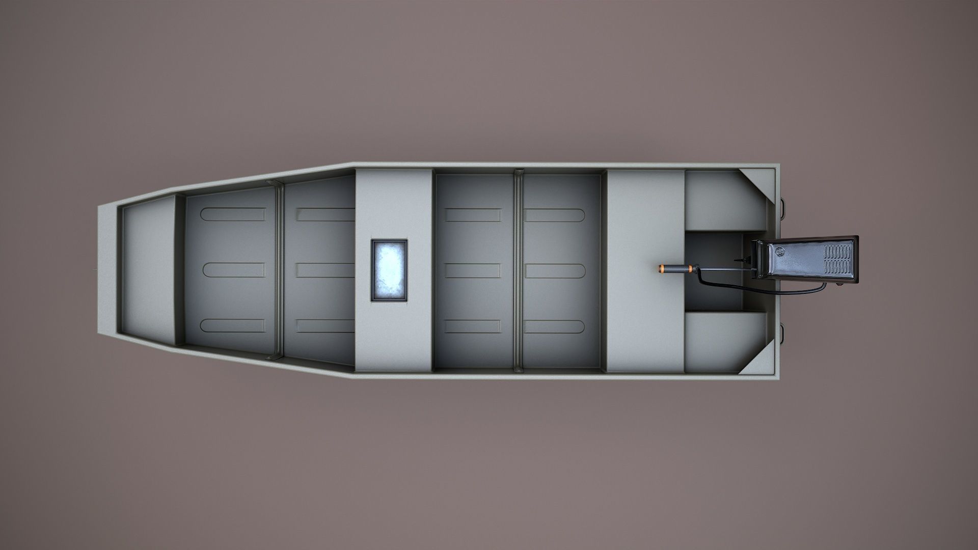 Fishing Boat Tracker Topper 15 Jon Boat Low-poly 3D model_14