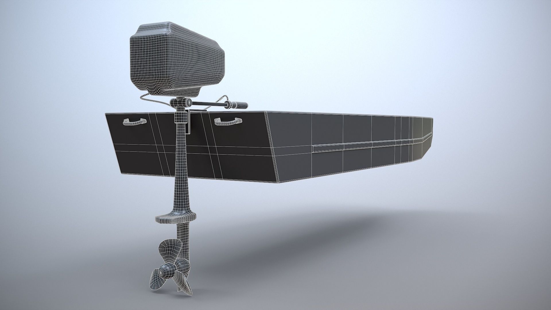 Fishing Boat Tracker Topper 15 Jon Boat Low-poly 3D model_24