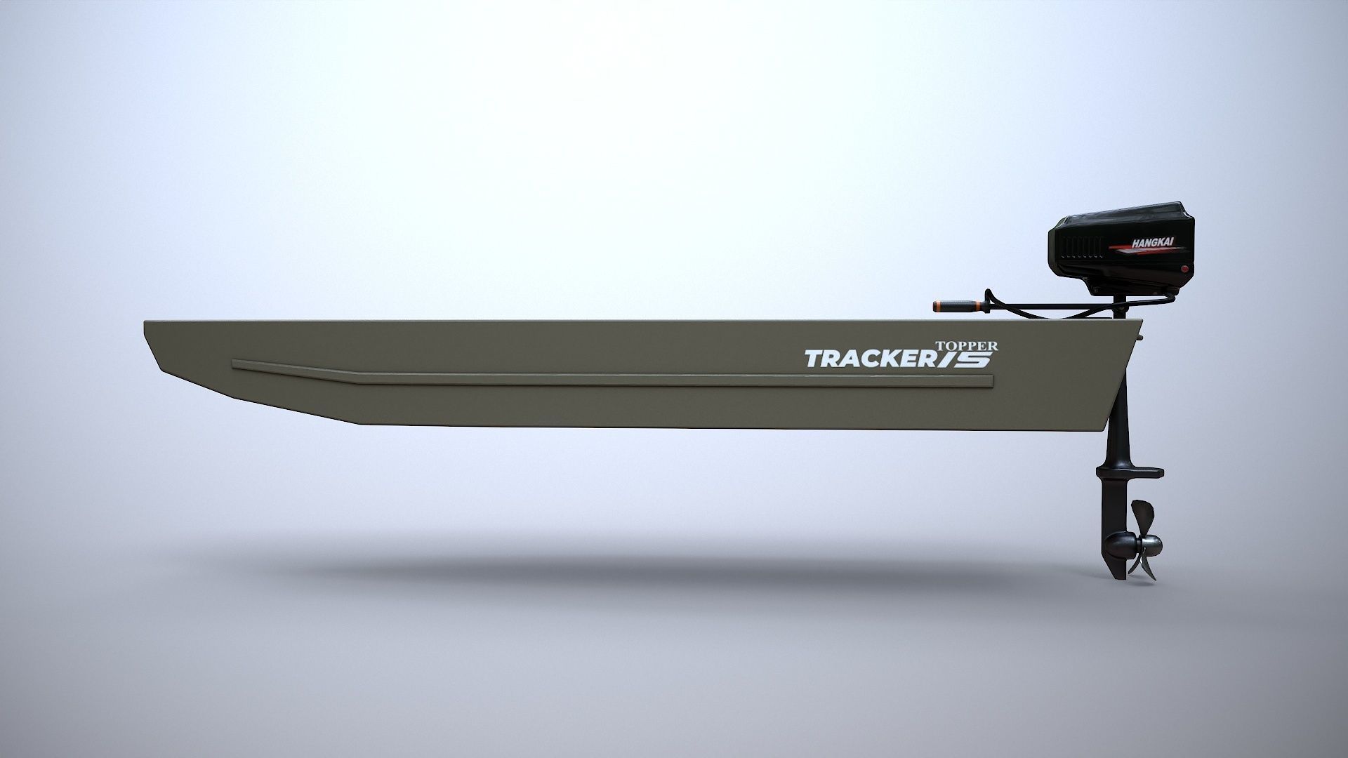 Fishing Boat Tracker Topper 15 Jon Boat Low-poly 3D model_5