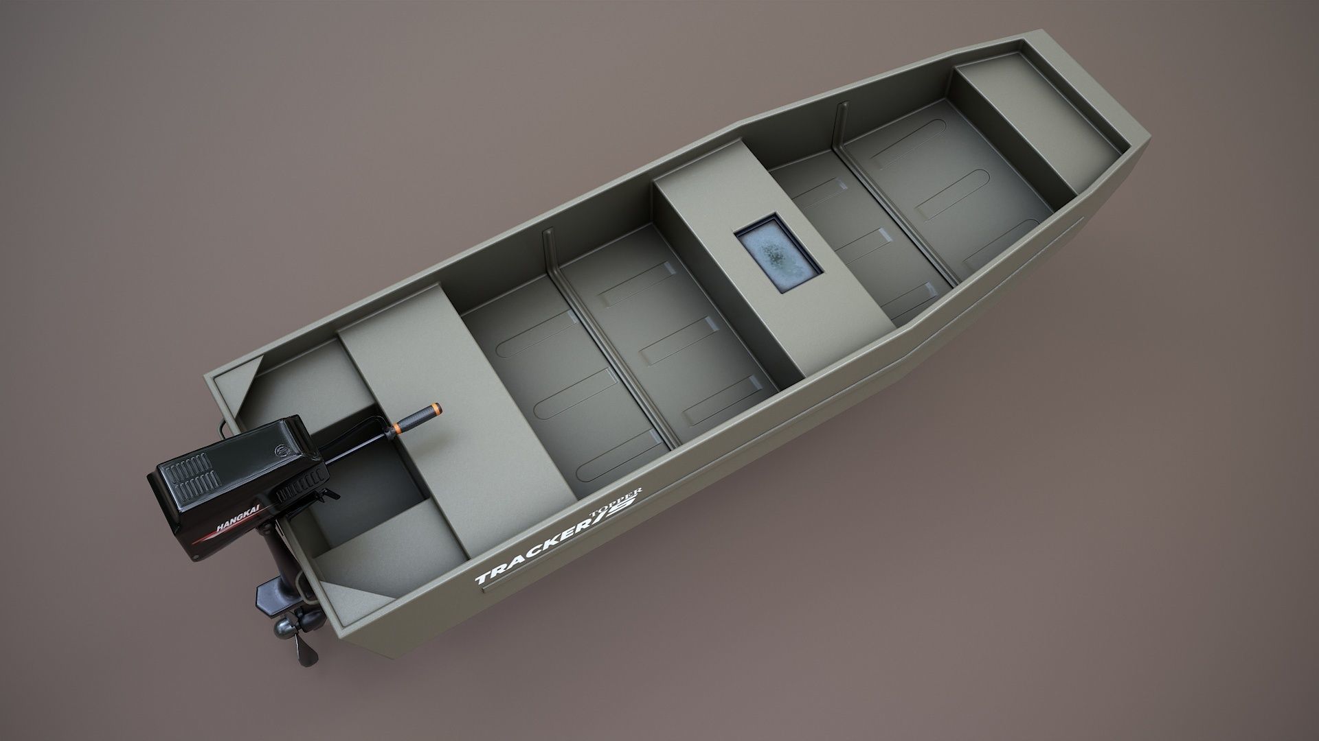 Fishing Boat Tracker Topper 15 Jon Boat Low-poly 3D model_7