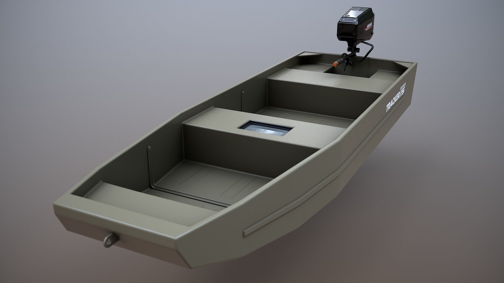 Fishing Boat Tracker Topper 15 Jon Boat Low-poly 3D model_9