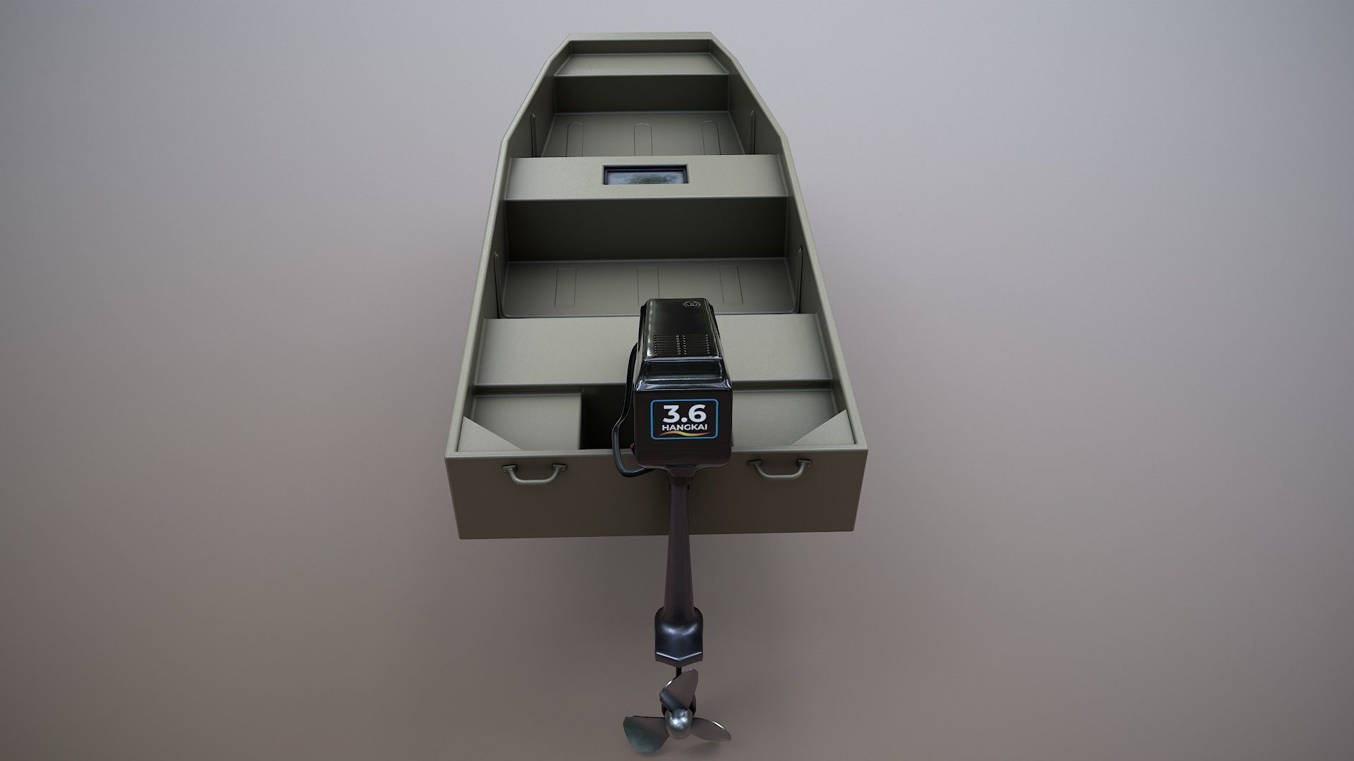 Fishing Boat Tracker Topper 15 Jon Boat Low-poly 3D model_11