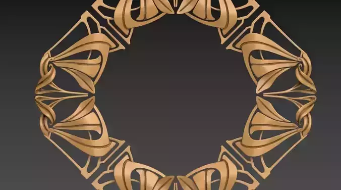 Art Nouveau circle frame 4
