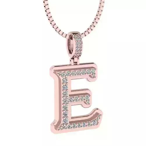 Alphabet Luxury pendant E  3D print model