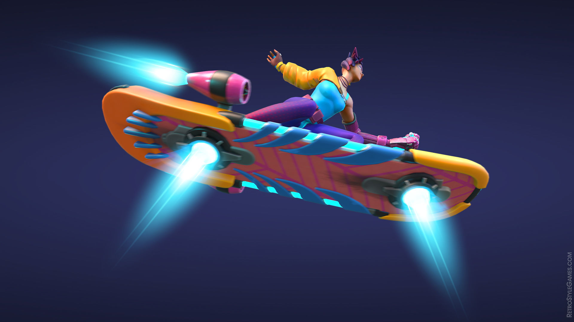 Stylized Cyberpunk 3D Animated Character and City Props Pack Low-poly 3D model_17