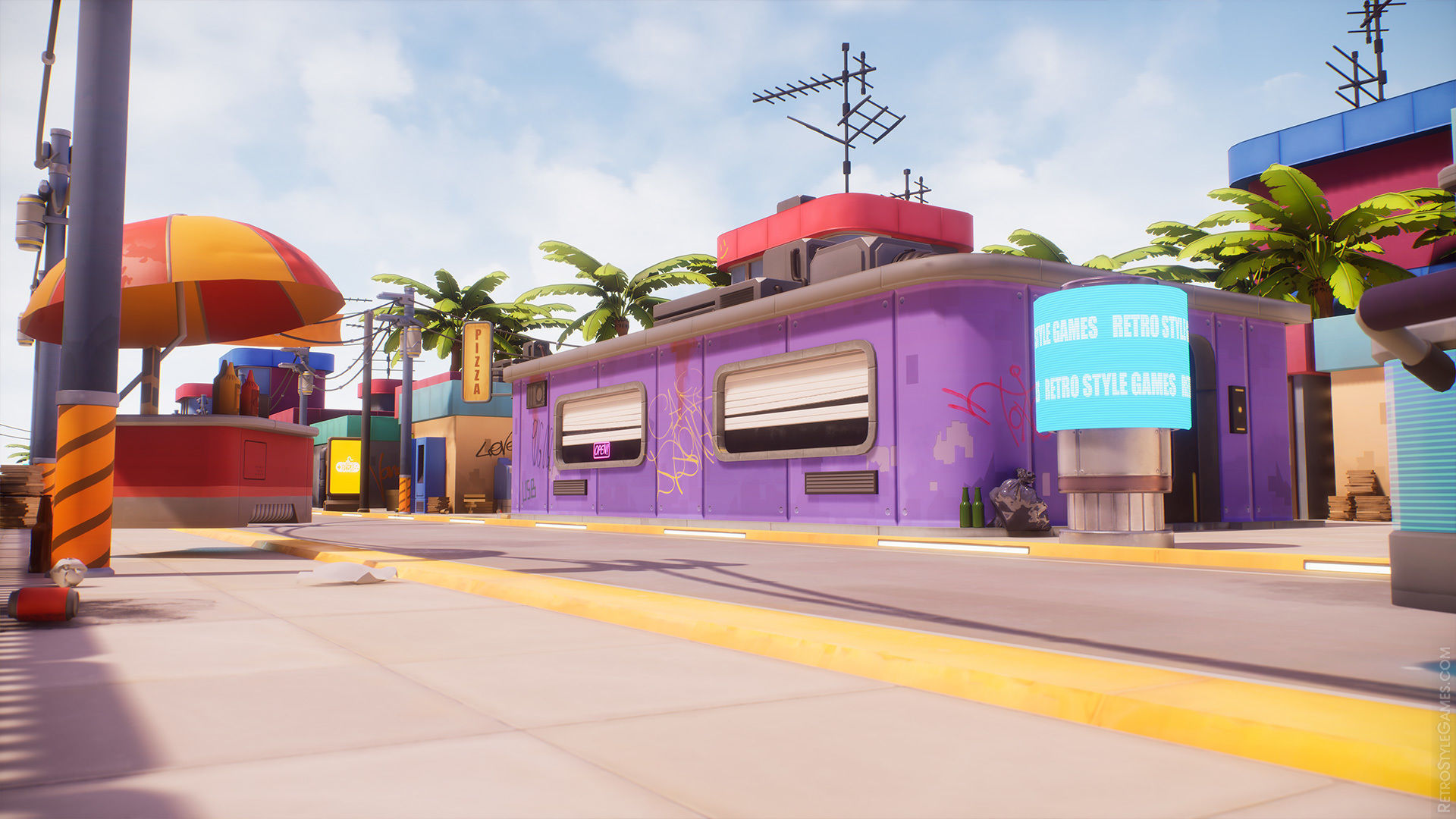 Stylized Cyberpunk 3D Animated Character and City Props Pack Low-poly 3D model_4