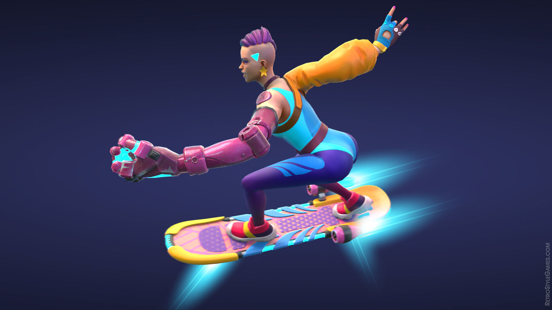 Stylized Cyberpunk 3D Animated Character and City Props Pack Low-poly 3D model_16