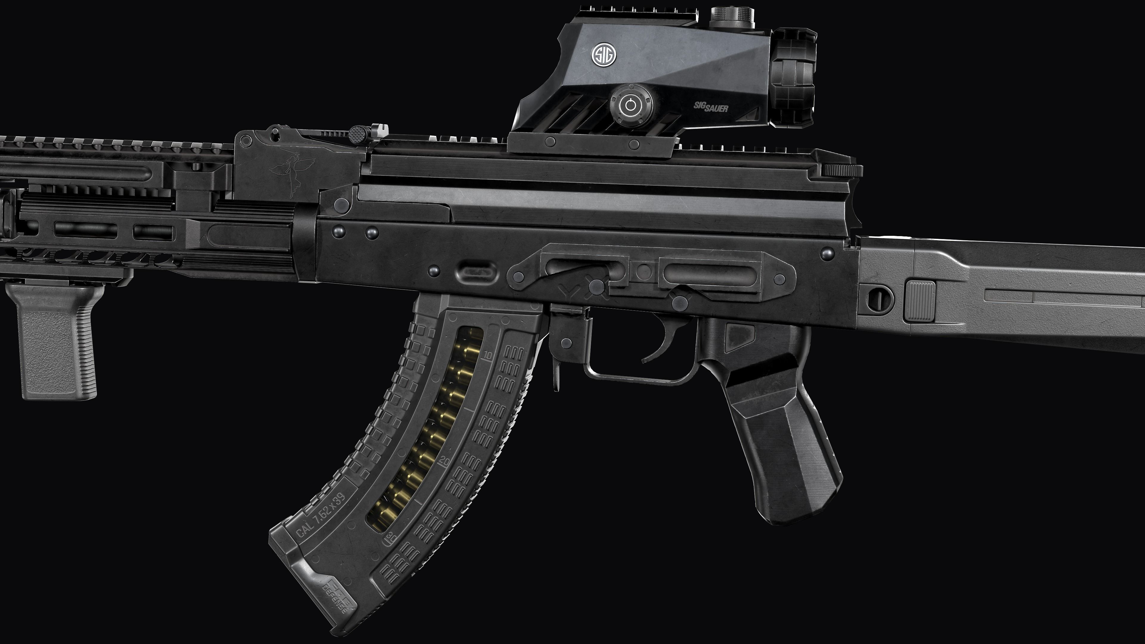 Tactical modular assault rifle  Rifle Dynamics 704  AK system  Low-poly 3D model_13