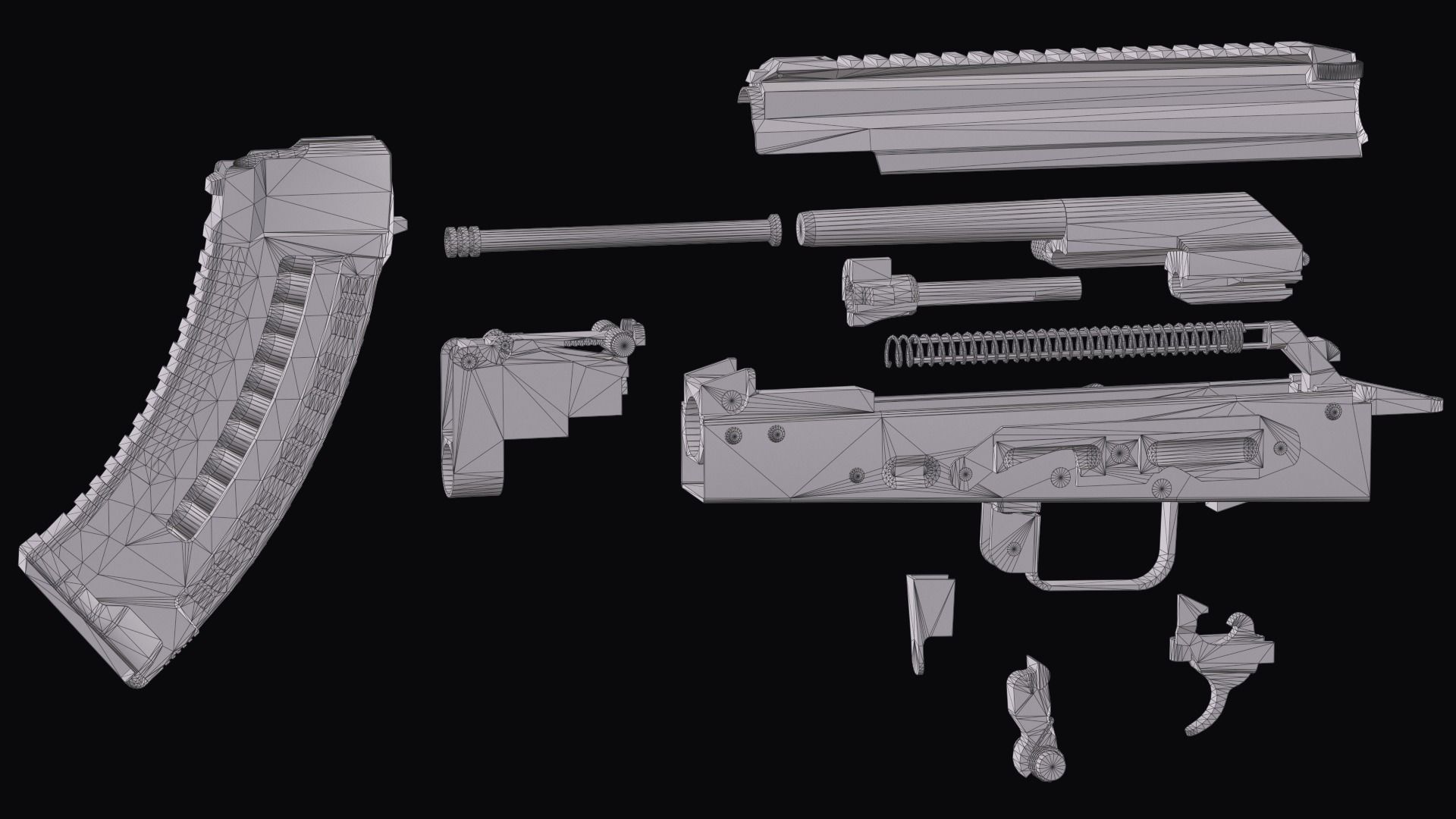 Tactical modular assault rifle  Rifle Dynamics 704  AK system  Low-poly 3D model_40