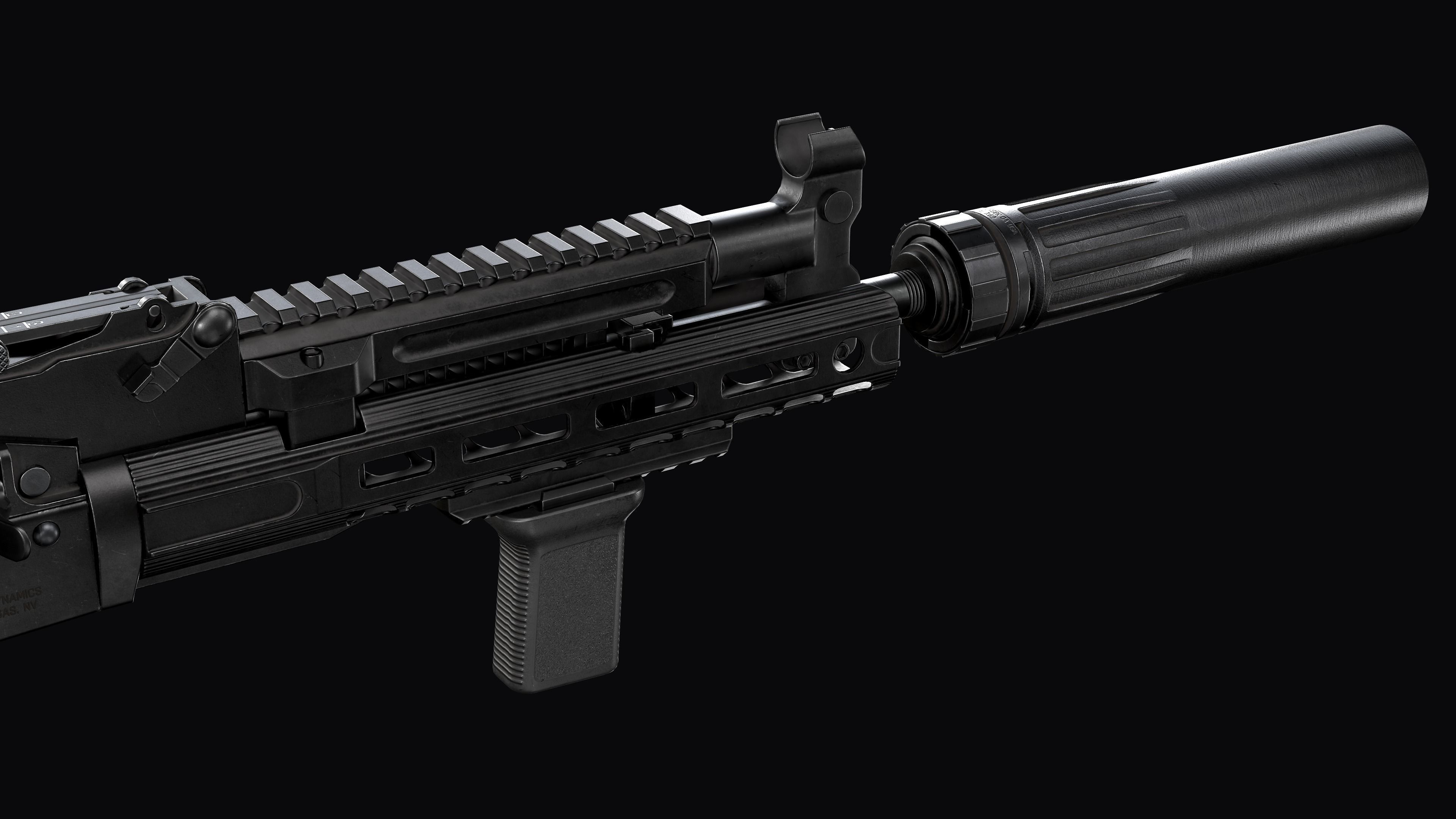 Tactical modular assault rifle  Rifle Dynamics 704  AK system  Low-poly 3D model_19