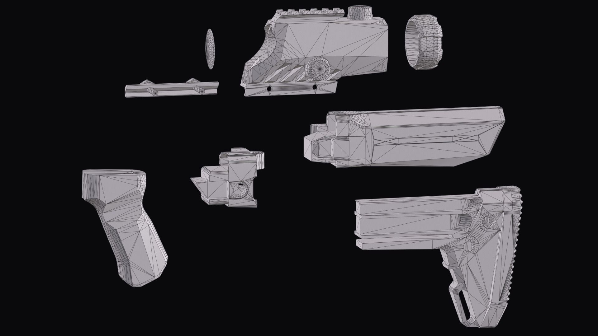 Tactical modular assault rifle  Rifle Dynamics 704  AK system  Low-poly 3D model_41