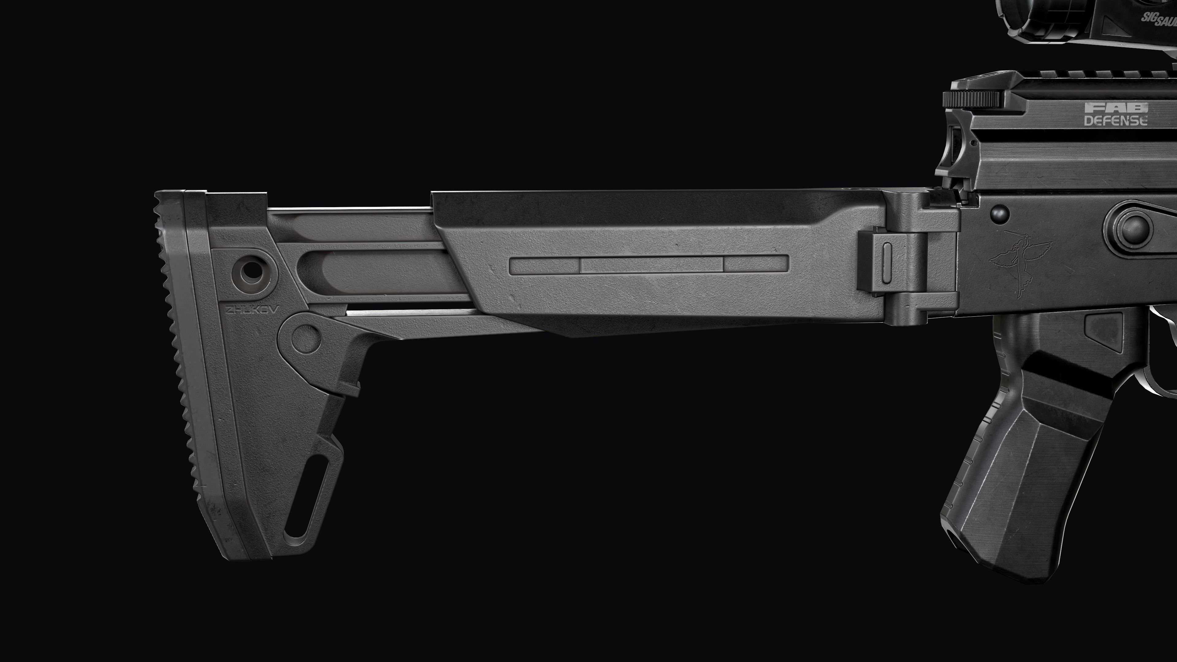 Tactical modular assault rifle  Rifle Dynamics 704  AK system  Low-poly 3D model_25