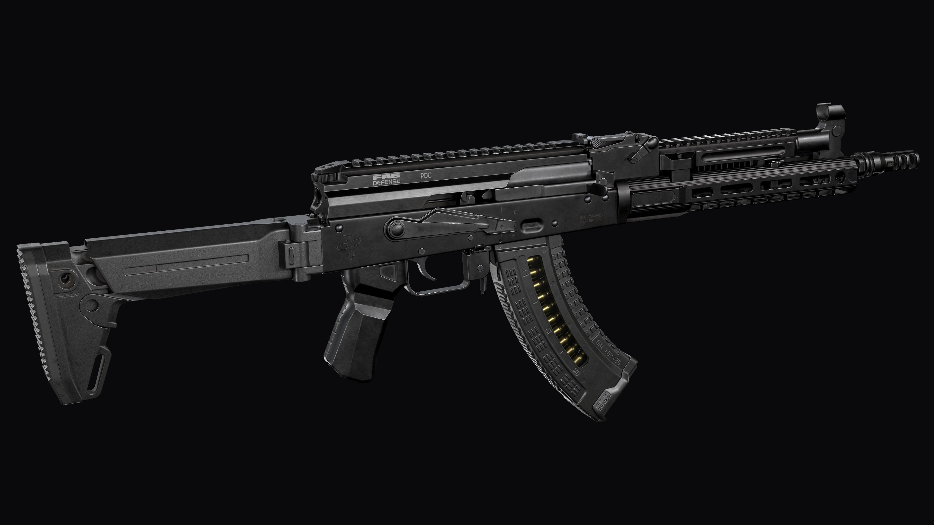 Tactical modular assault rifle  Rifle Dynamics 704  AK system  Low-poly 3D model_10