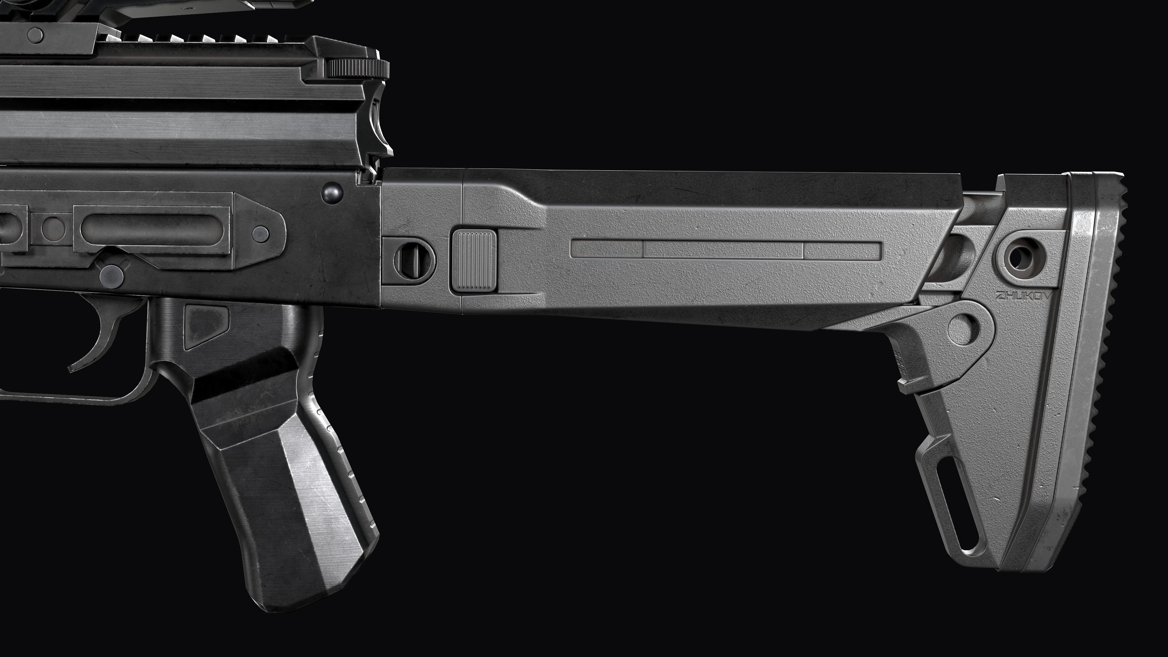 Tactical modular assault rifle  Rifle Dynamics 704  AK system  Low-poly 3D model_14