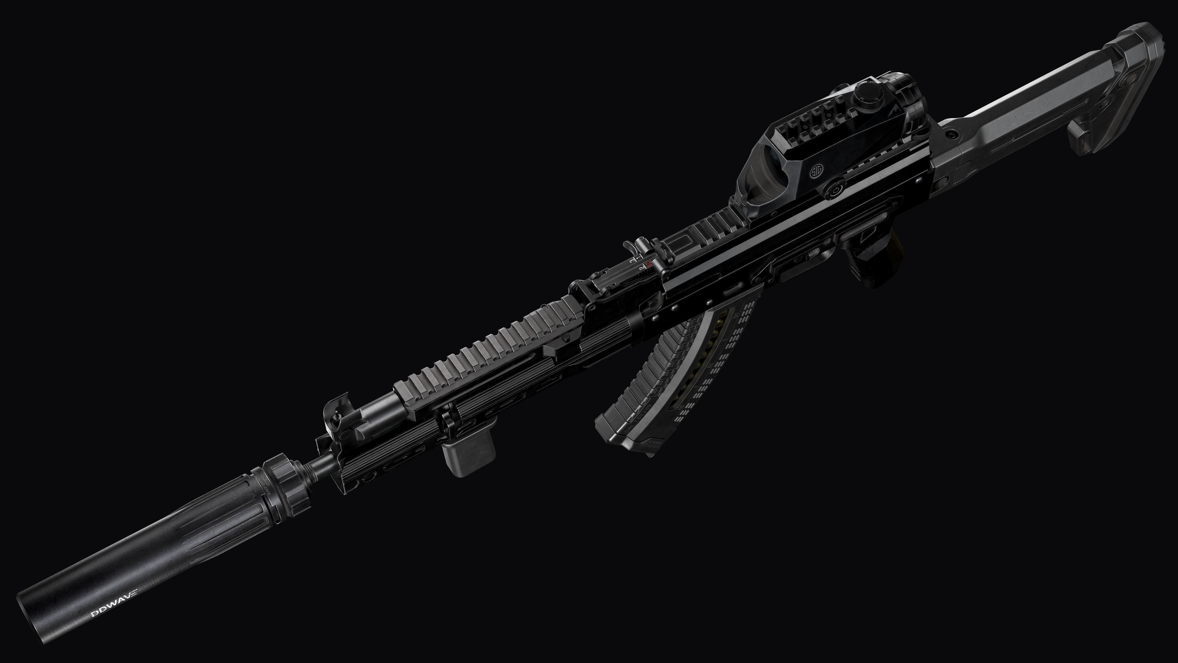 Tactical modular assault rifle  Rifle Dynamics 704  AK system  Low-poly 3D model_12