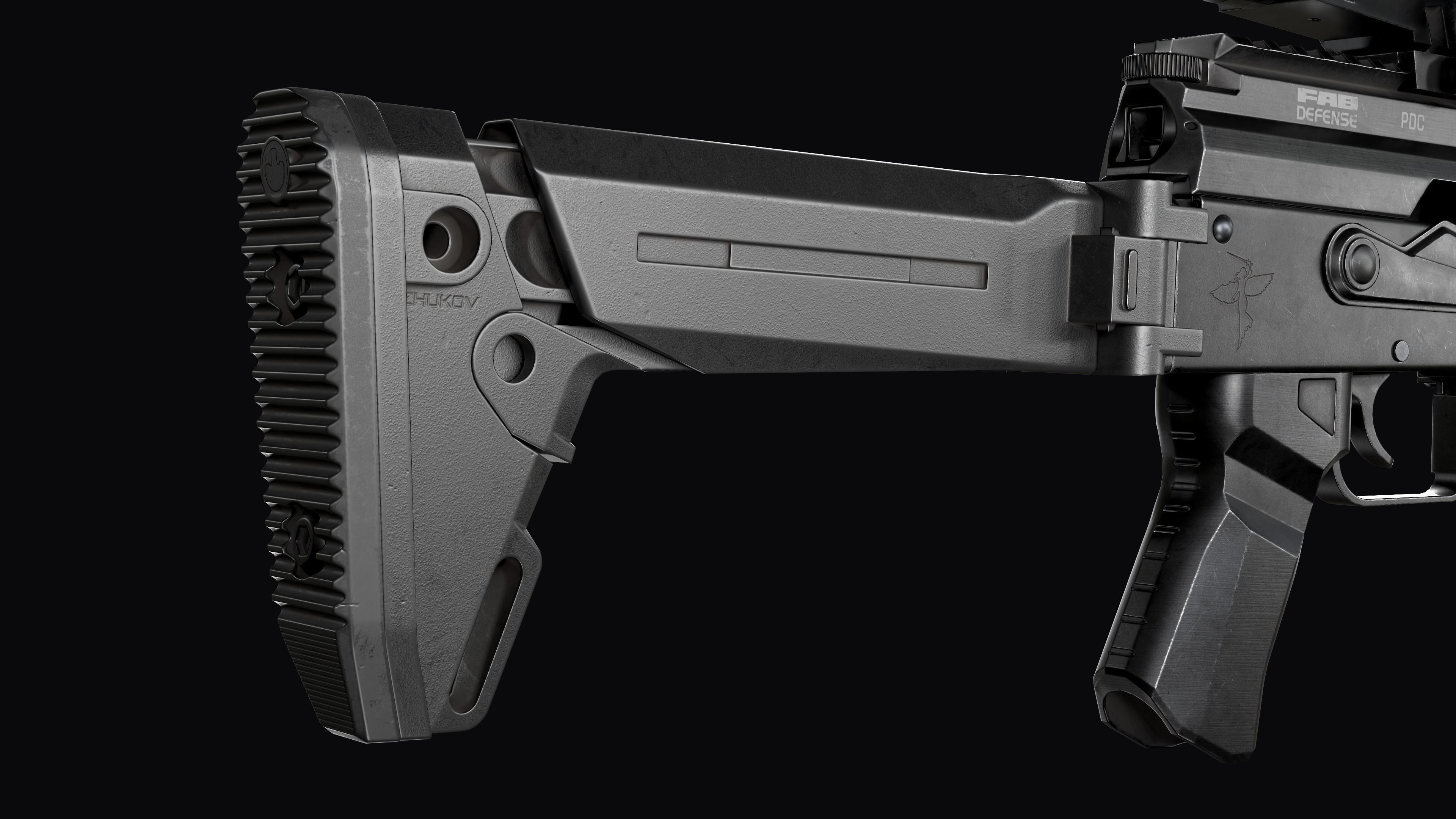 Tactical modular assault rifle  Rifle Dynamics 704  AK system  Low-poly 3D model_16
