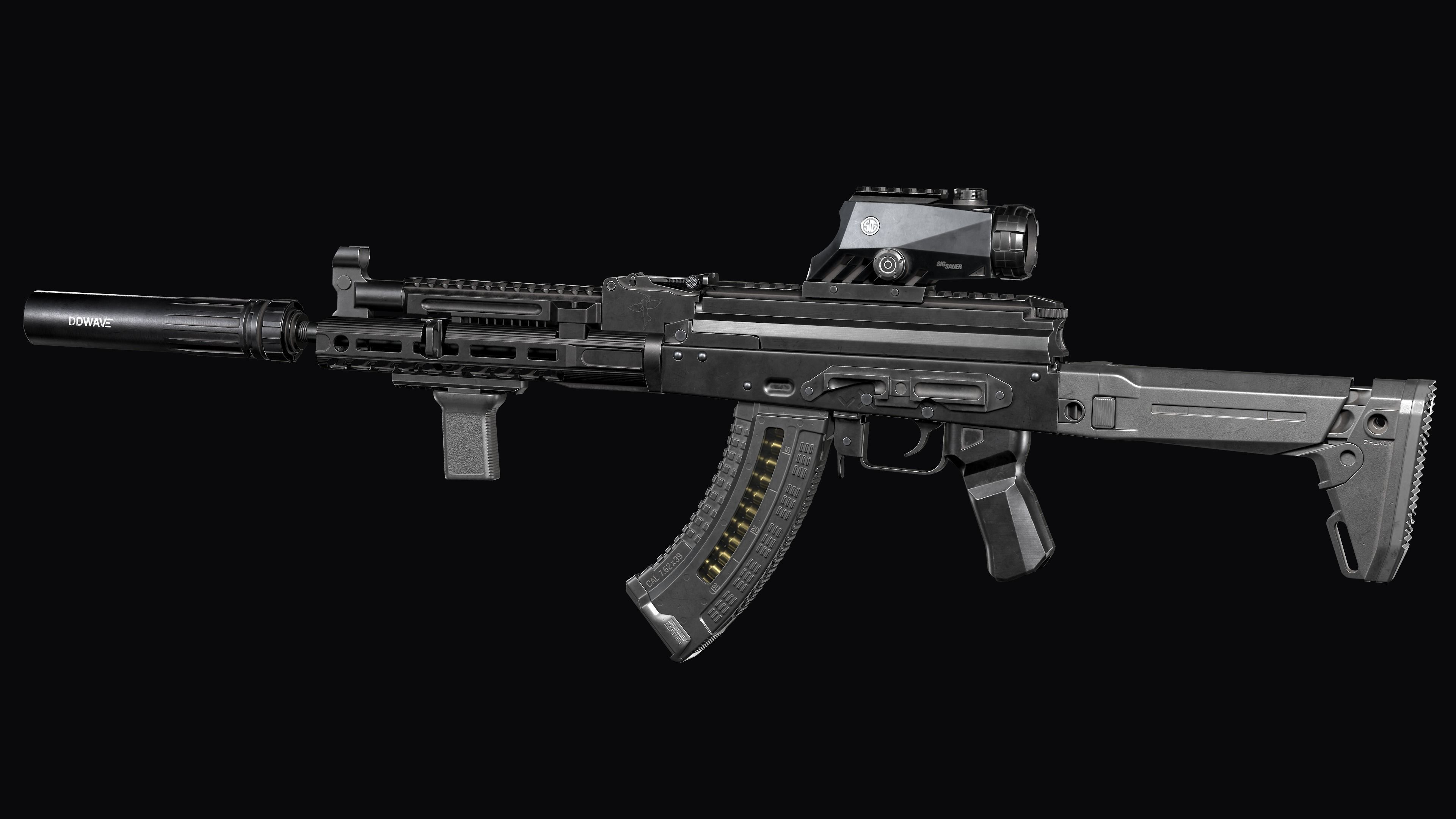 Tactical modular assault rifle  Rifle Dynamics 704  AK system  Low-poly 3D model_5