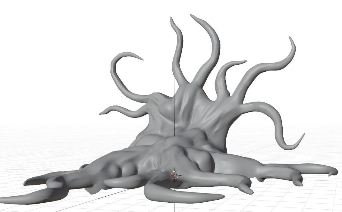 Horror organic tentacles Low-poly 3D model_9