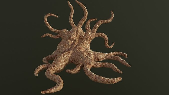 Horror organic tentacles Low-poly 3D model
