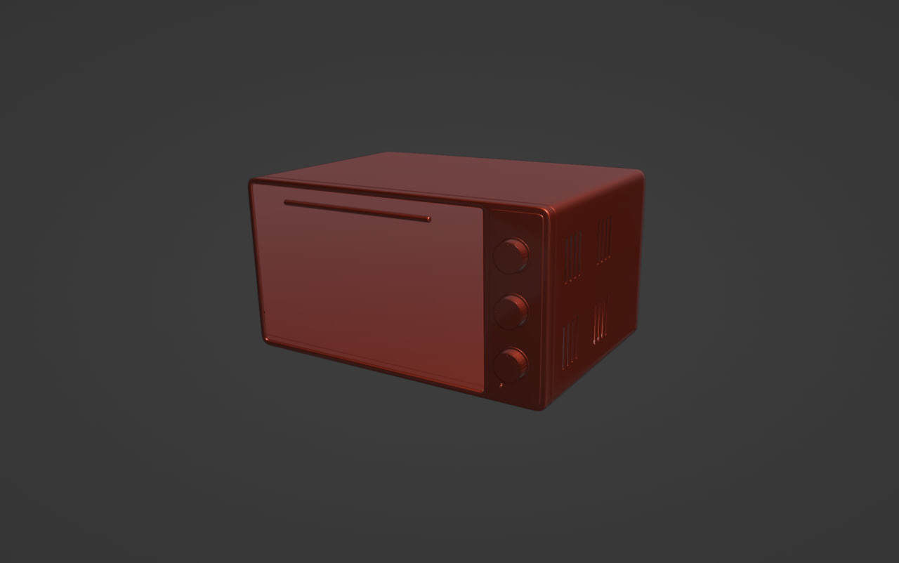 Microwave with 3 modes Low-poly 3D model_4