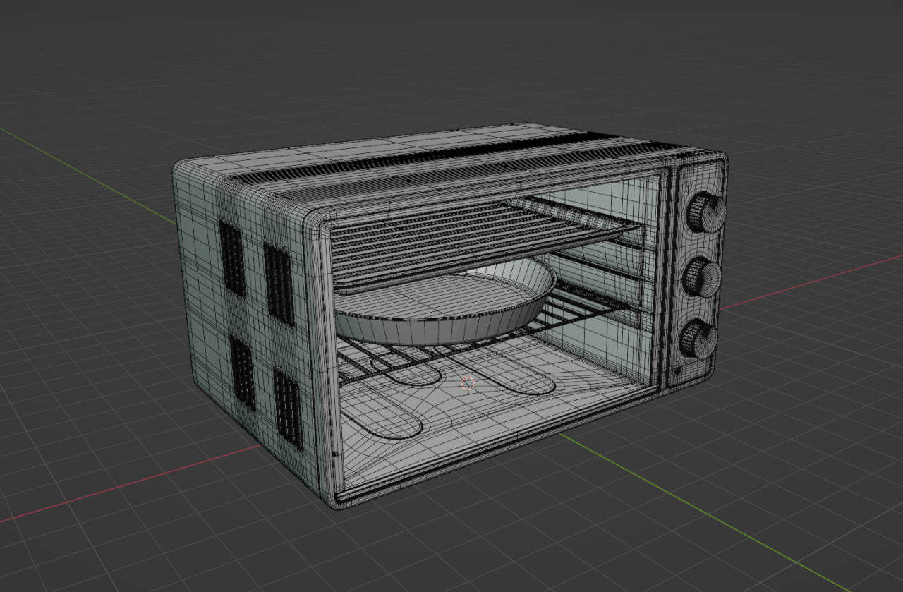 Microwave with 3 modes Low-poly 3D model_5