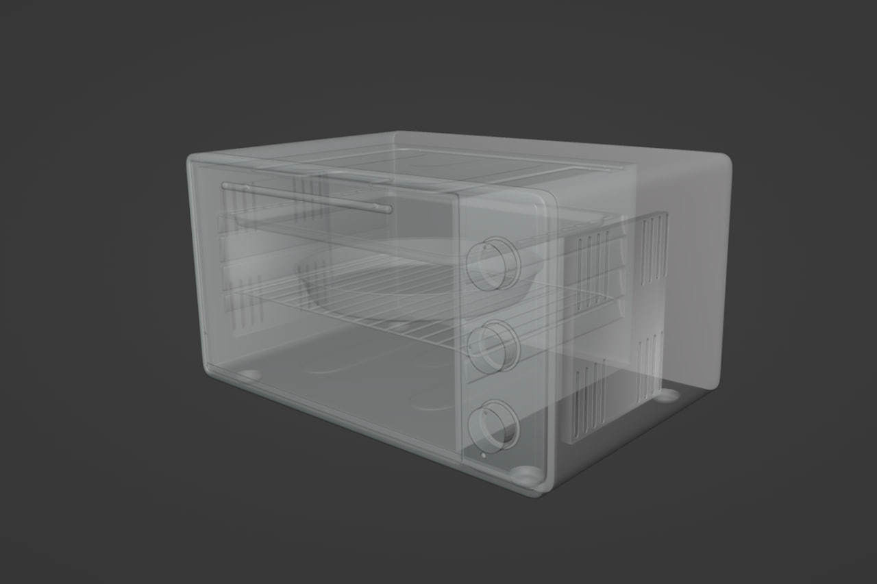 Microwave with 3 modes Low-poly 3D model_3