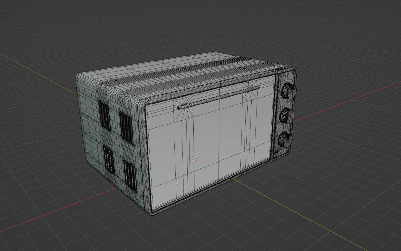 Microwave with 3 modes Low-poly 3D model_2