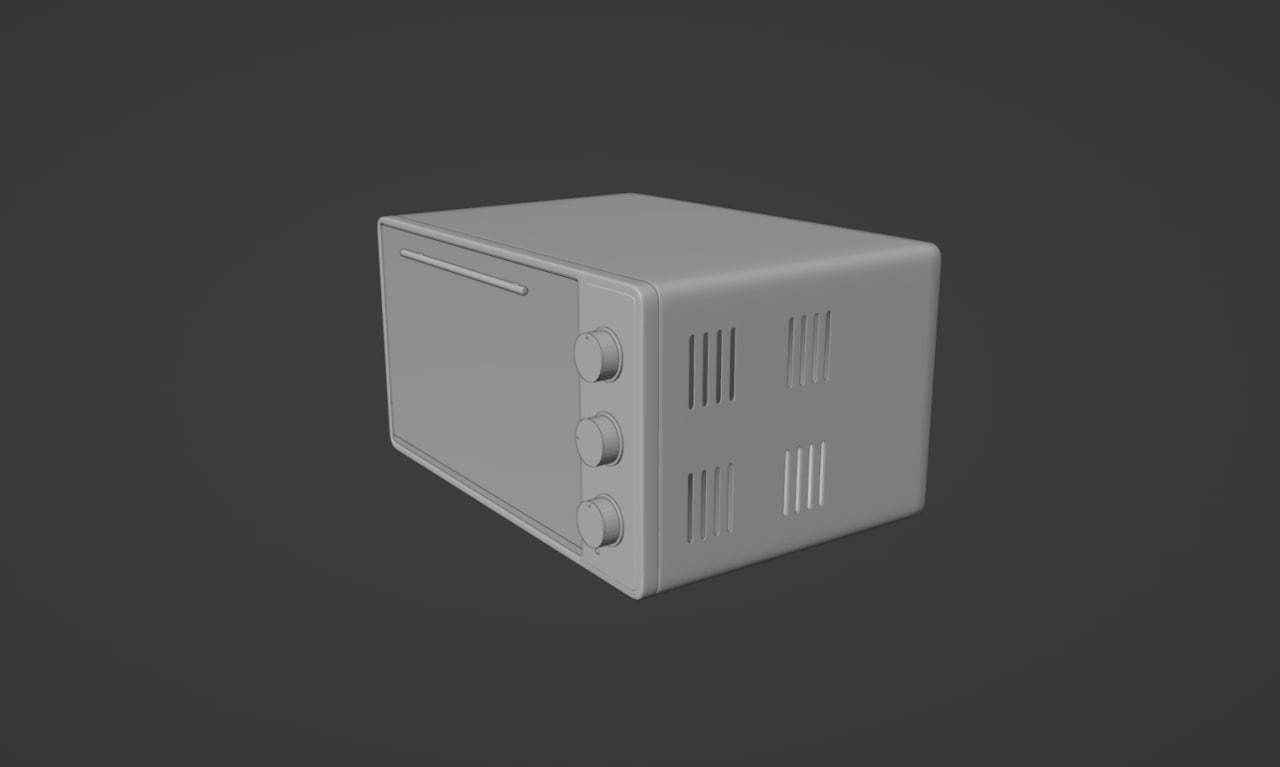 Microwave with 3 modes Low-poly 3D model_6