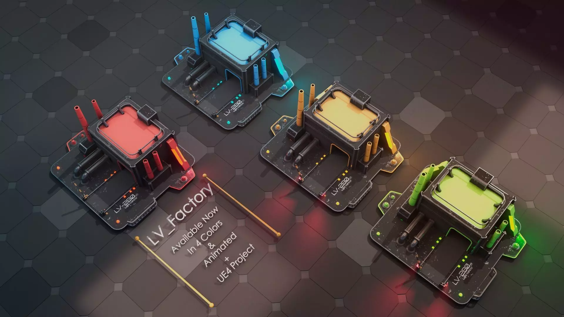 Vehicles Factory for RTS Games Low-poly 3D model_0