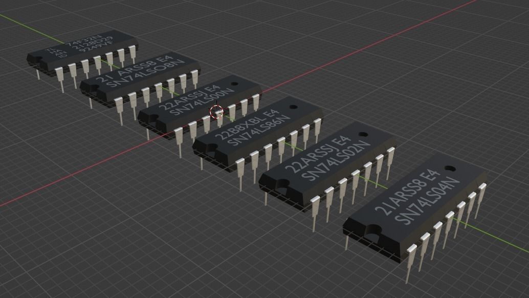 All Electronic DIgital Logic Gates Low-poly 3D model_2