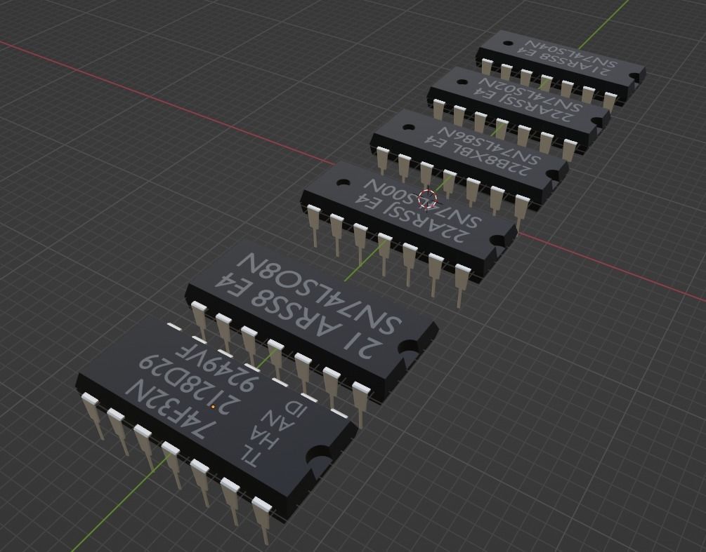 All Electronic DIgital Logic Gates Low-poly 3D model_1