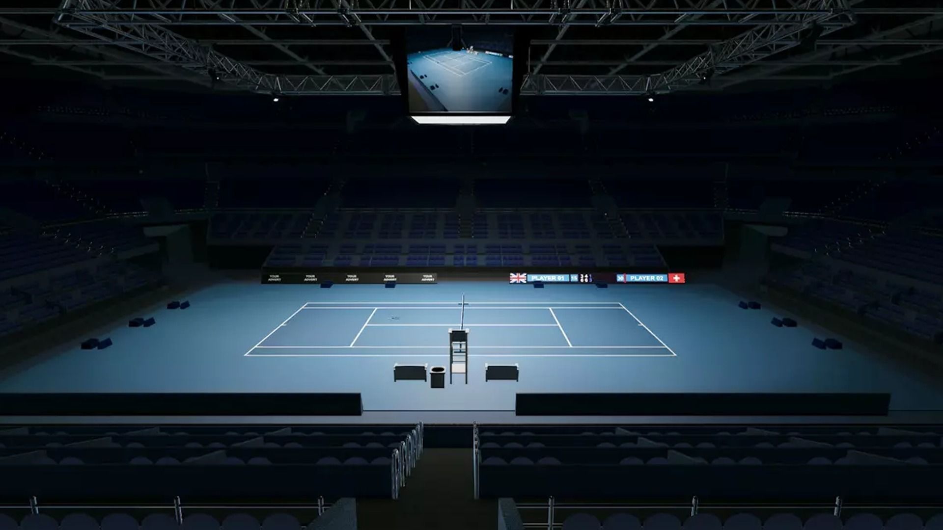 Indoor Tennis Stadium Low-poly 3D model_13
